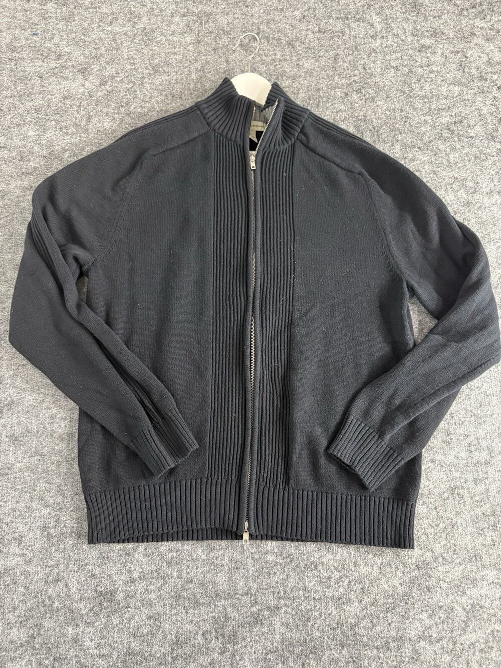 Wilke Rodriguez Sweater Mens Cardigan Medium Black Zip Up Jacket Casual N5